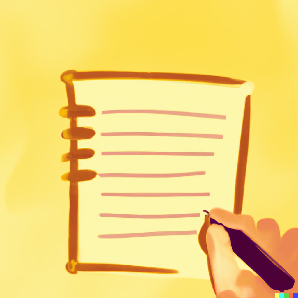 Writing down a note.
